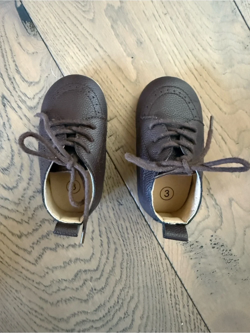 Meckior Brown Toddler Oxford Brogue Dress Shoes 12–18M